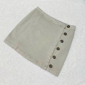 Altar’d State Gray Wash Side Button Denim Skirt